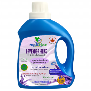 AngelicKleen Lavender Bliss plant-based HE laundry detergent bottle 2L with lavender scent for sensitive skin