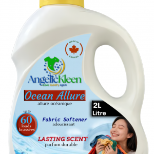 AngelicKleen Ocean Allure plant-based fabric softener 2L bottle with fresh ocean scent for soft clothes