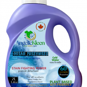 AngelicKleen Ocean Freshness plant-based liquid laundry detergent 2L bottle with fresh ocean scent HE compatible