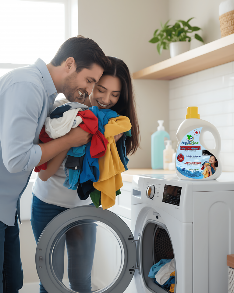 AngelicKleen Ocean Allure Fabric Softener transforms your laundry with luxurious softness and a refreshing ocean-inspired scent. Our plant-based formula uses natural conditioning agents to soften fabrics, reduce static, and make ironing easier—all without harsh chemicals or synthetic ingredients. Infused with a fresh, clean ocean fragrance that lingers gently on clothes. Safe for all fabrics including towels, bedding, and delicates. Hypoallergenic and gentle on sensitive skin. Unlike conventional fabric softeners, our eco-friendly formula is biodegradable and free from petroleum-based ingredients. HE washer compatible. Made in Canada with 100% plant-derived ingredients. Leaves clothes feeling soft, smelling fresh, and looking their best. Available in 2L and 5L bottles.